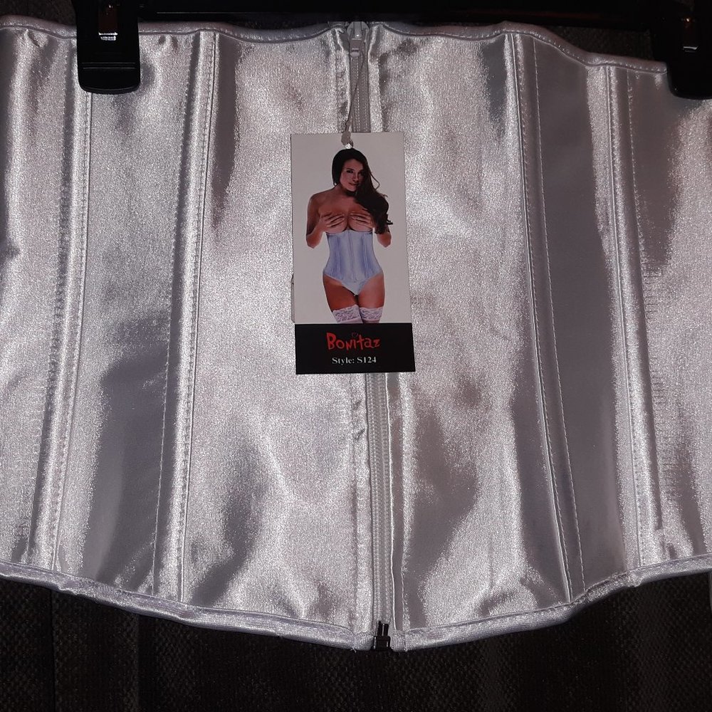 Underbust White Satin Corset